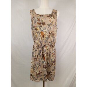NWOT Shein Women's Tan Floral Print Tank Top Mini Dress Size XL (12)